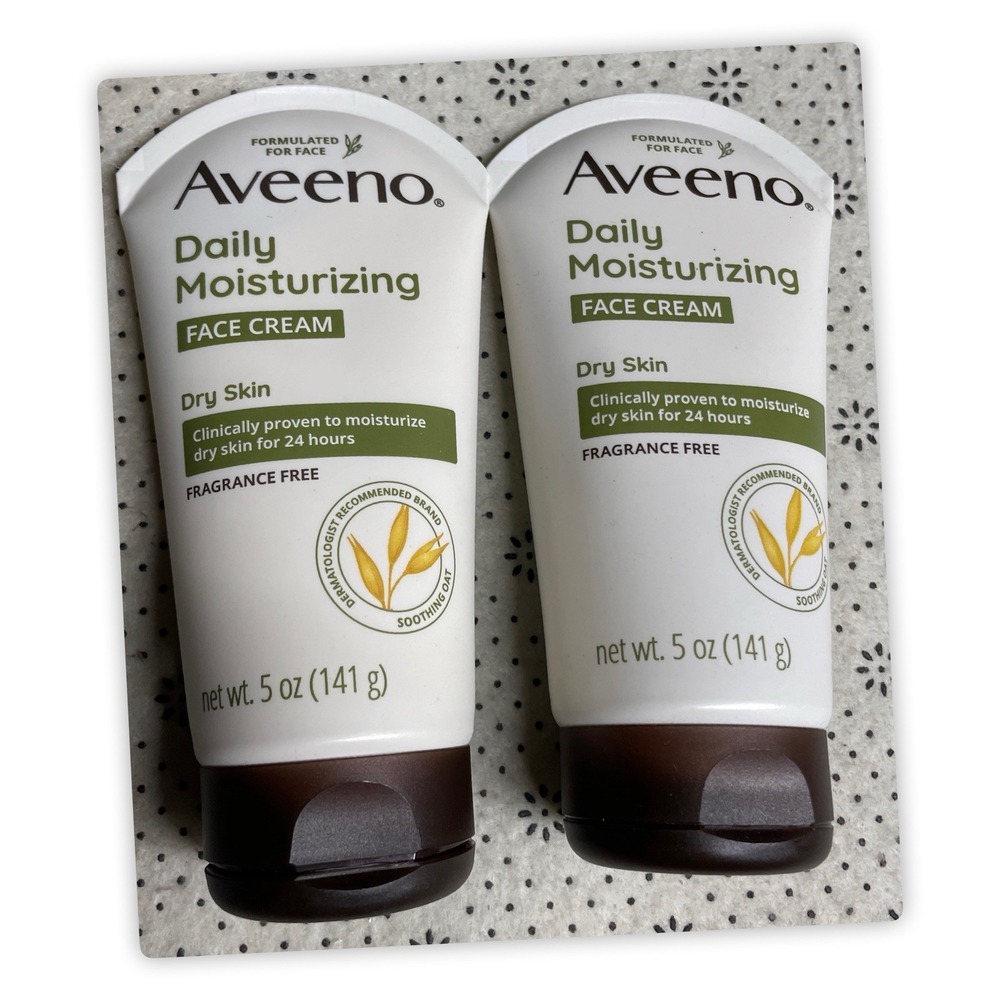 Aveeno Daily Moisturizing Face Cream For Dry Skin, 2 Count, 5 OZ.‎ Each